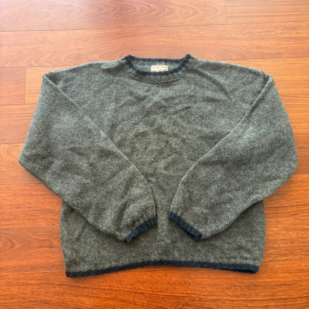 Woolrich Mens XL Gray Wool Blend Crewneck Sweater Made in USA Gorpcore Vintage